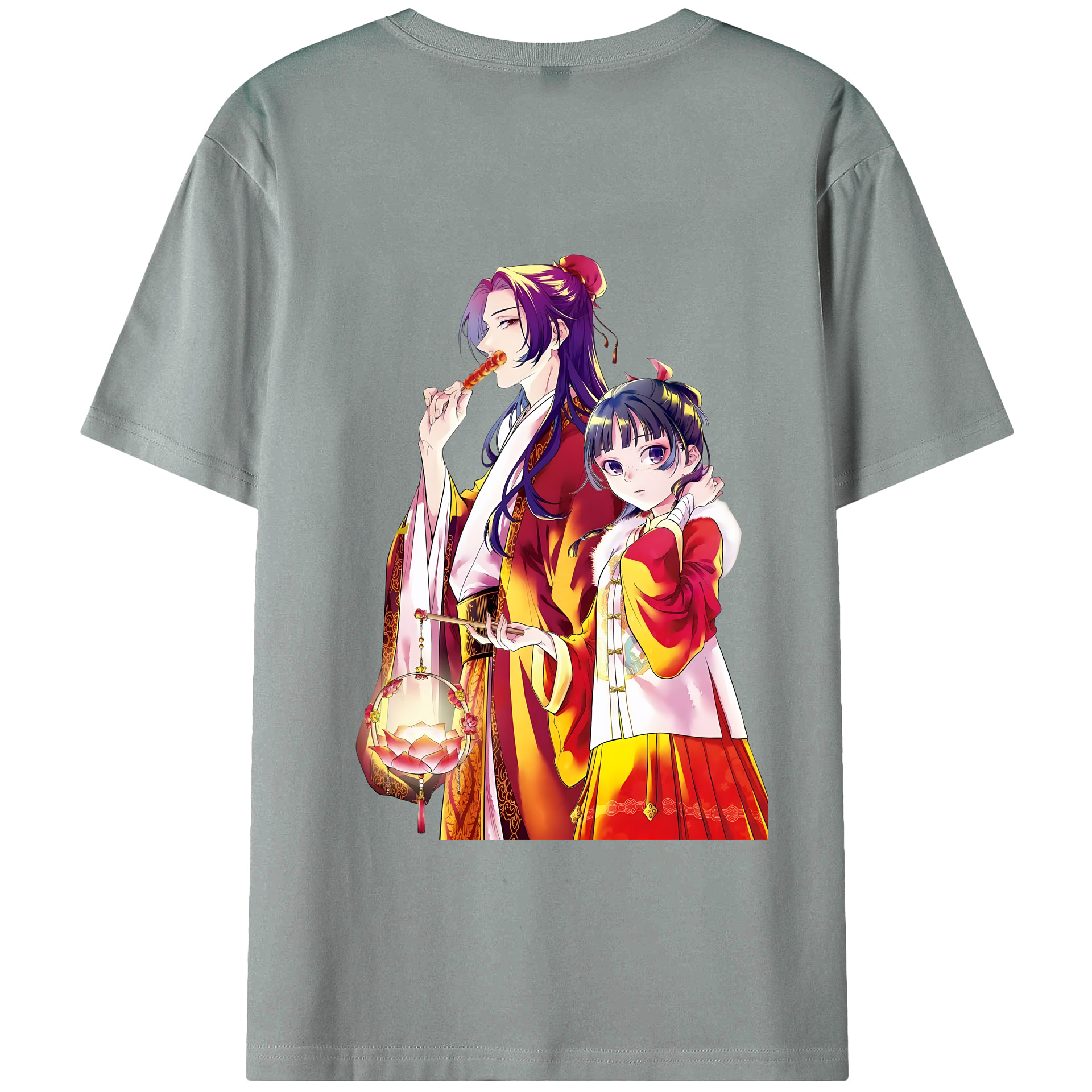 （画像用） 薬屋のひとりごと The Apothecary Diaries 綿100％ メンズ半袖Tシャツ（バックプリント） 通気性